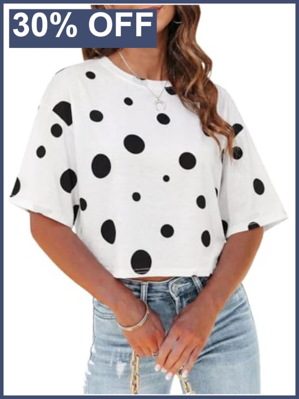Women's Cropped Half Sleeve T-Shirt Casual Drop Shoulder Crop Top
